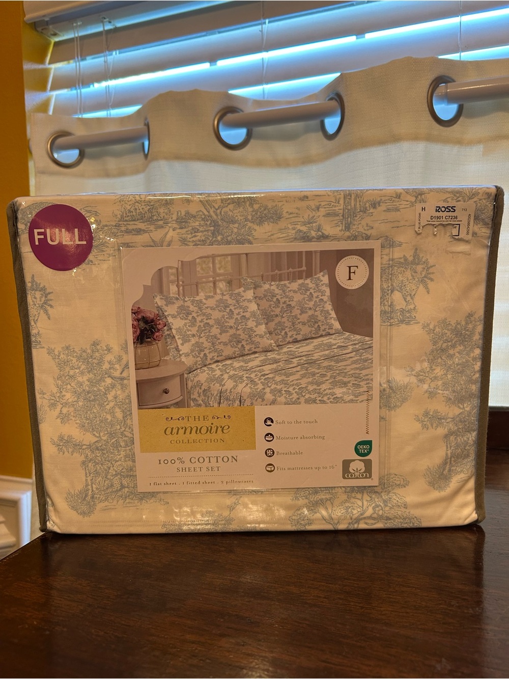 The Armoire Collection Full Cotton Sheet Set in Blue Toile NWT